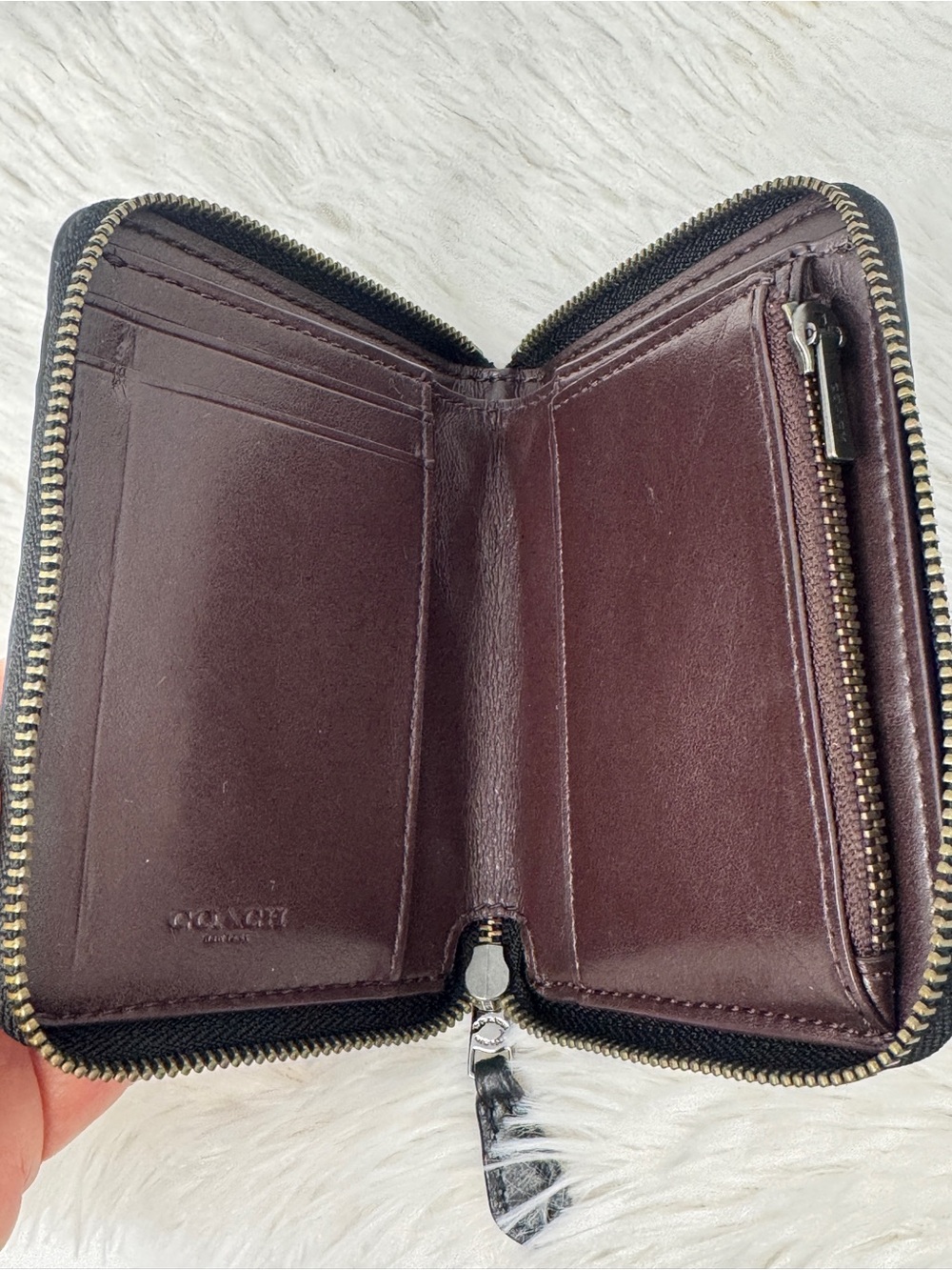 Coach Small Ombré Quilted Zip-Around Black/Multi Color Wallet - Picture 8 of 12